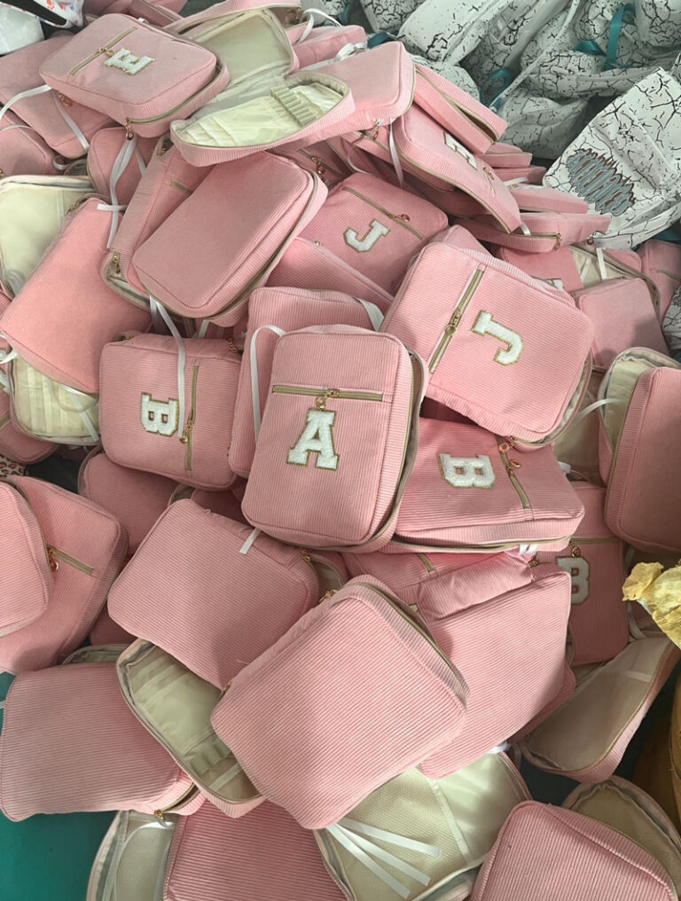 Bulk pink corduroy monogram Bible cover cases