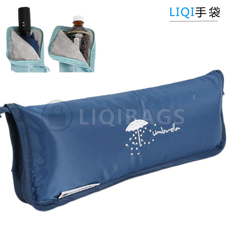 Custom Logo Water Absorbent Umbrella Pouches, Foldable Microfiber Car Umbrella Bags, Hanging Wet Umbrella Storage Bags for Japan Market