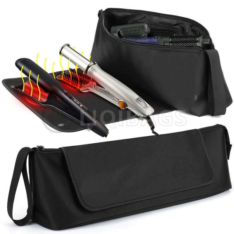Neoprene portable Curling iron zipper bag heat-resistant bag custom Neoprene organizer bag Hairdressing tools travel duffel bag
