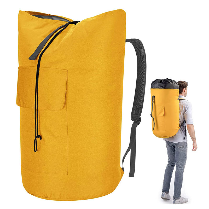 Extra large drawstring laundry backpacks in three colors