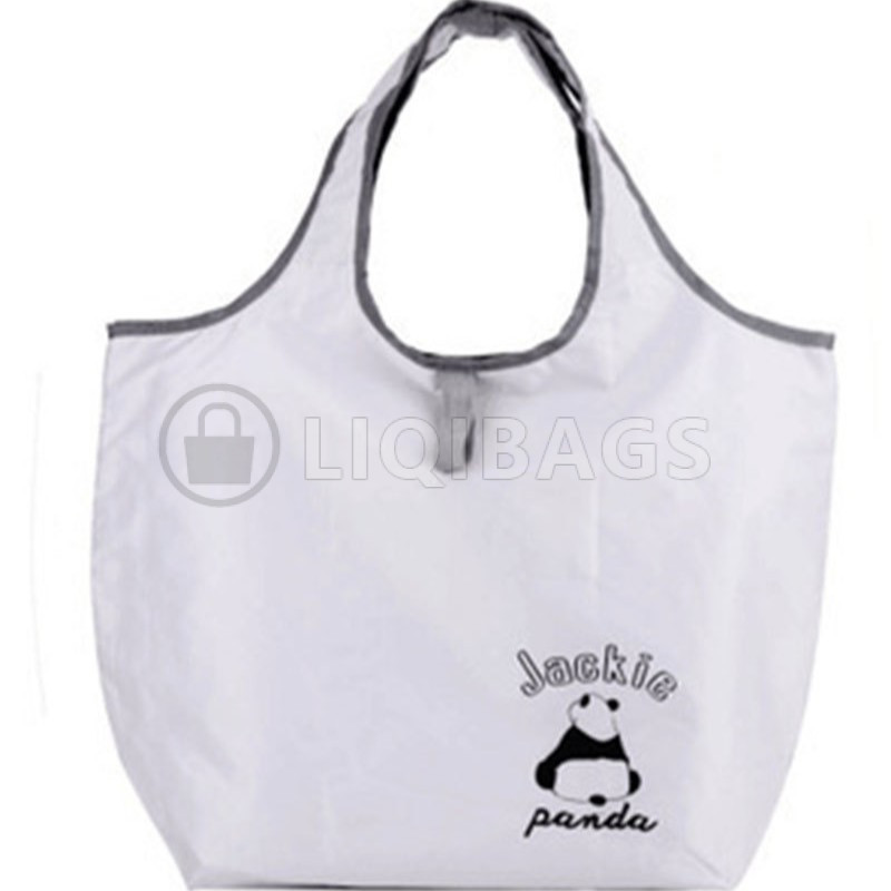 Custom foldable 210D Oxford shopping tote in pink