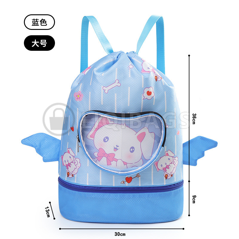 Blue kids waterproof swim backpack dimensions