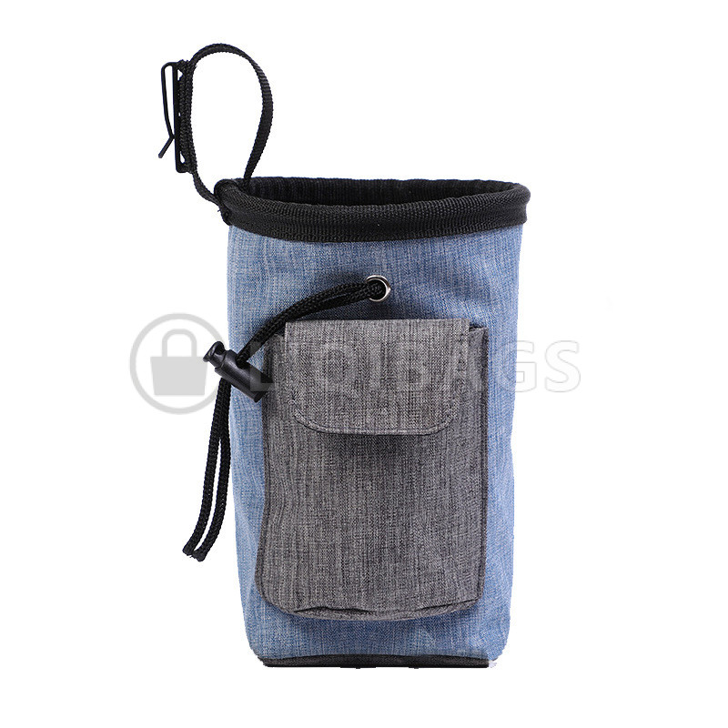 Custom dog training treat pouch with drawstring top