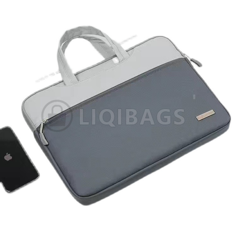 Custom shockproof laptop sleeve with handle in gray