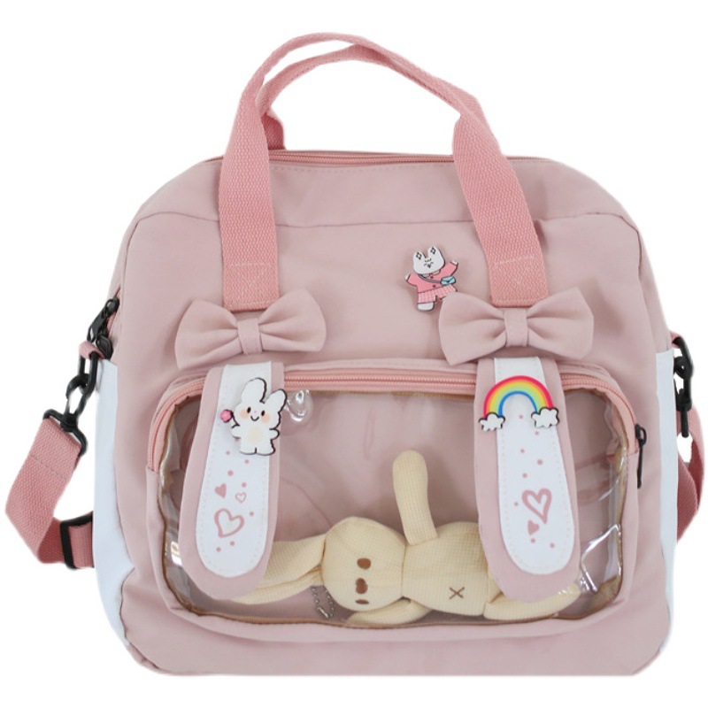 Cute canvas bag styled with books and accessories
