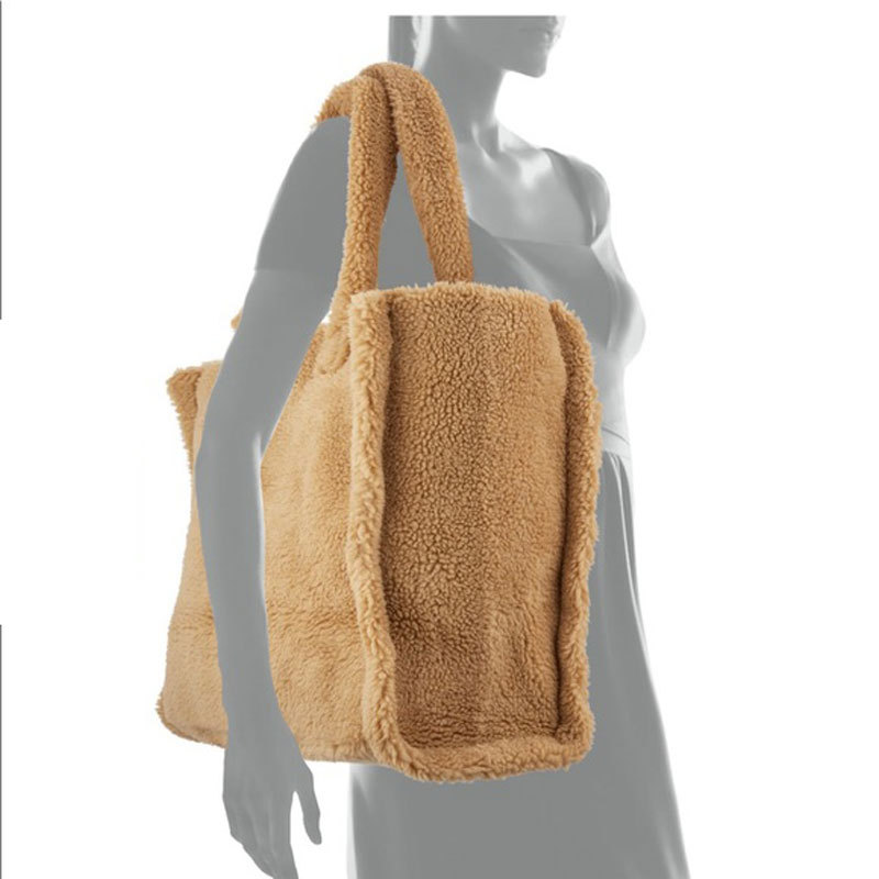 Large soft fleece tote side profile