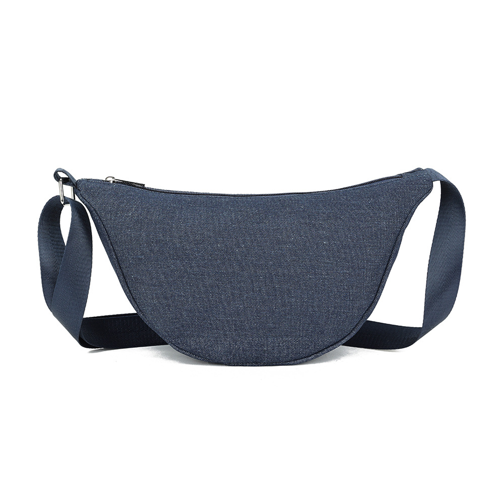 Water-resistant denim shoulder bag product view