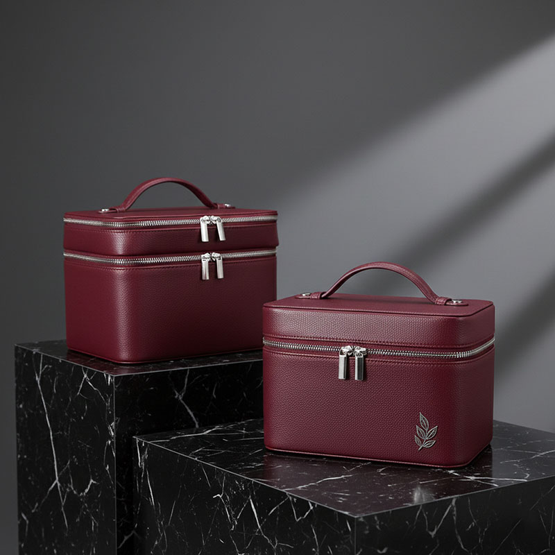 Custom PU Leather Large Capacity Cosmetic Case with Waterproof product view 2