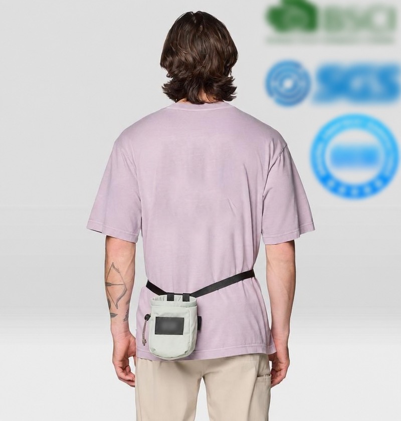 03-drawstring-climbing-chalk-waist-bag-01 Custom Drawstring Rock Climbing Chalk Waist Bag front view