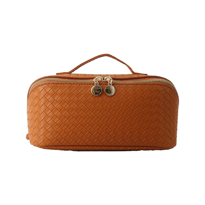 Custom PU Leather Large Capacity Makeup Bag with Zipper product view 1
