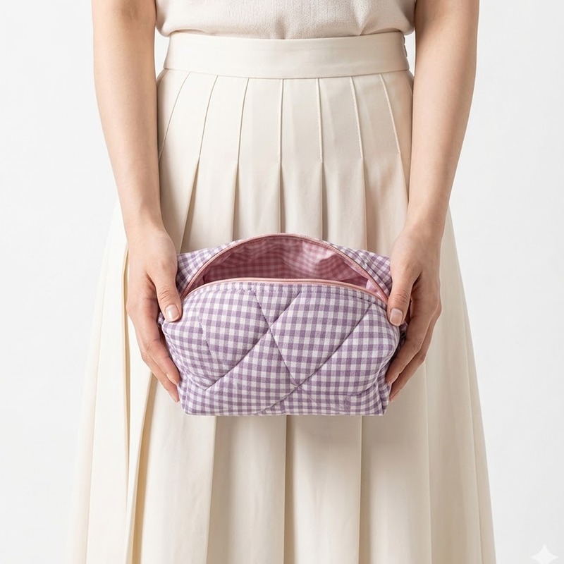 Custom Quilted Toiletry Bag with Travel product view 1