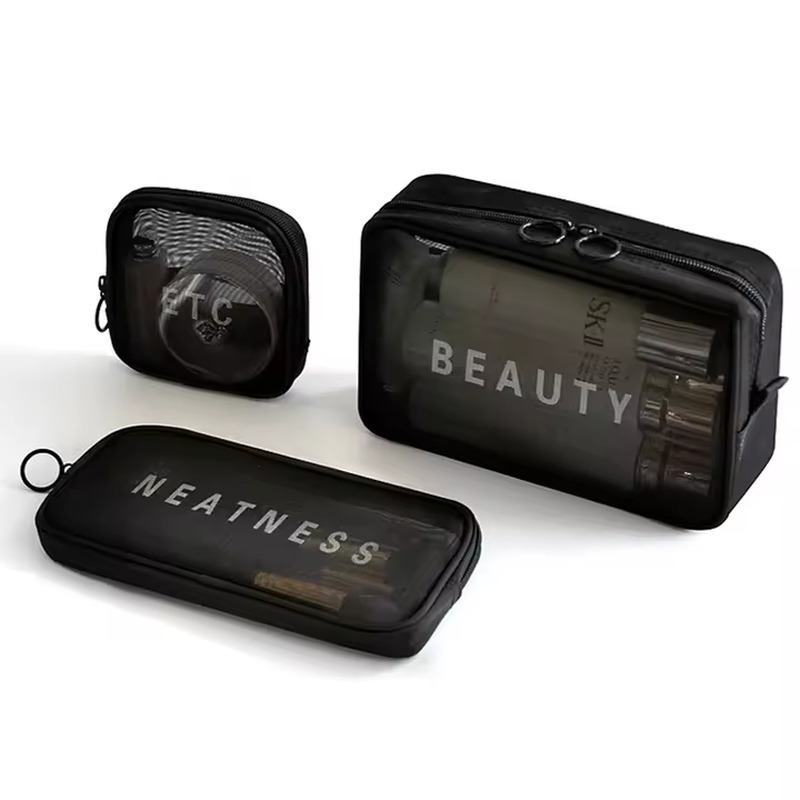 Custom Mesh Waterproof Cosmetic Organizer Bag with Travel product view 1
