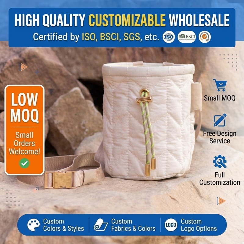 Custom Waterproof Rock Climbing Chalk Waist Bag front view