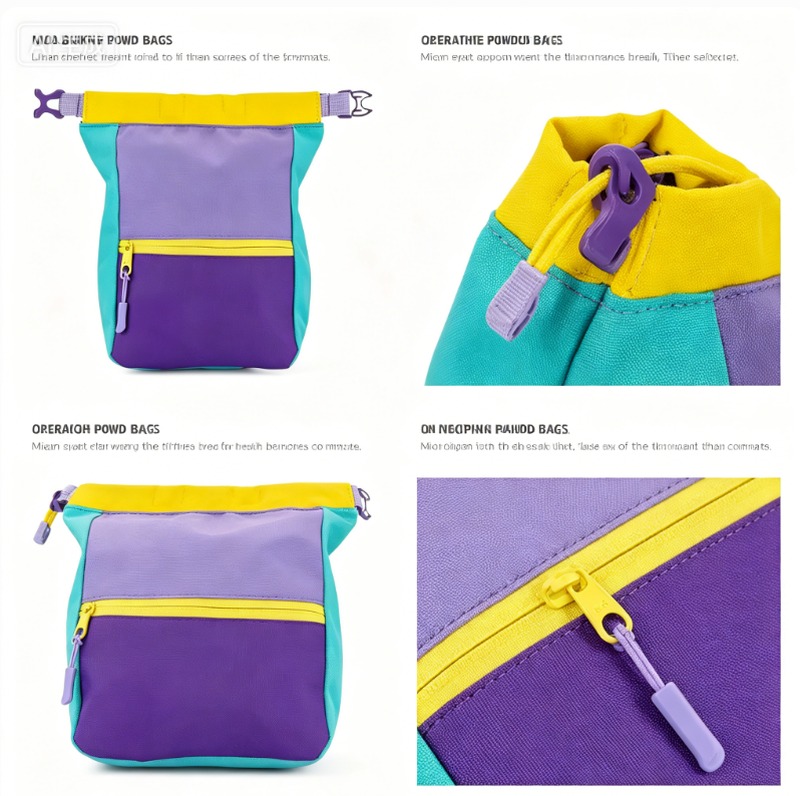 Custom Waterproof Training Rock Climbing Chalk Pouch angled view