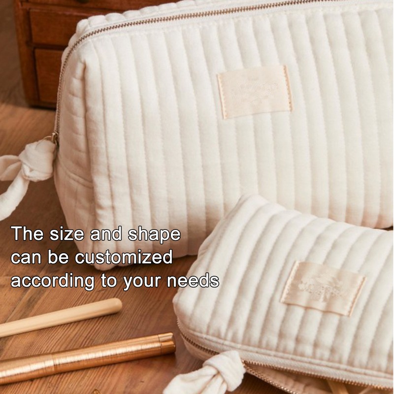 Custom Velvet Quilted Toiletry Bag with Zipper product view 2