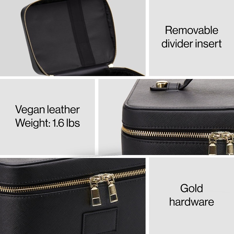 Custom PU Leather Waterproof Cosmetic Case with Zipper product view 2
