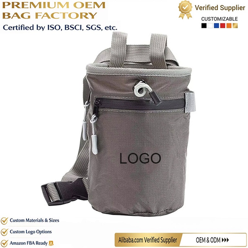 Custom Gym Chalk Bag With Zipper Storage Pockets front view