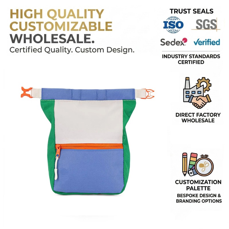 30-ripstop-nylon-waterproof-chalk-bag-01 Custom Ripstop Nylon Waterproof Climbing Chalk Bag front view