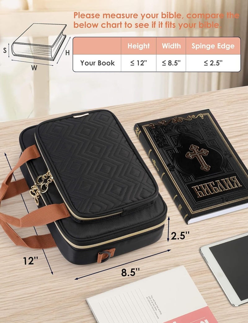 Customized Large Bible Cover Case angled view