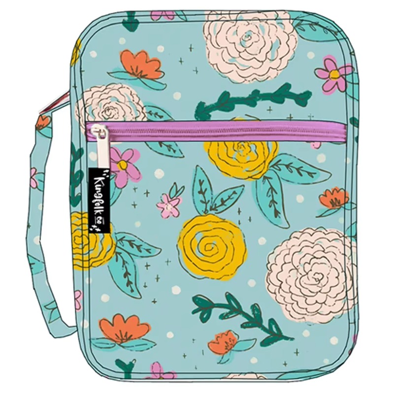 Floral Pattern Canvas Bible Cover angled view