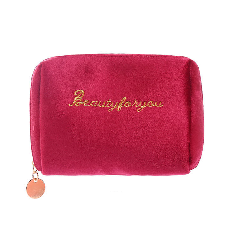 Custom Velvet Embroidered Makeup Bag product view 1