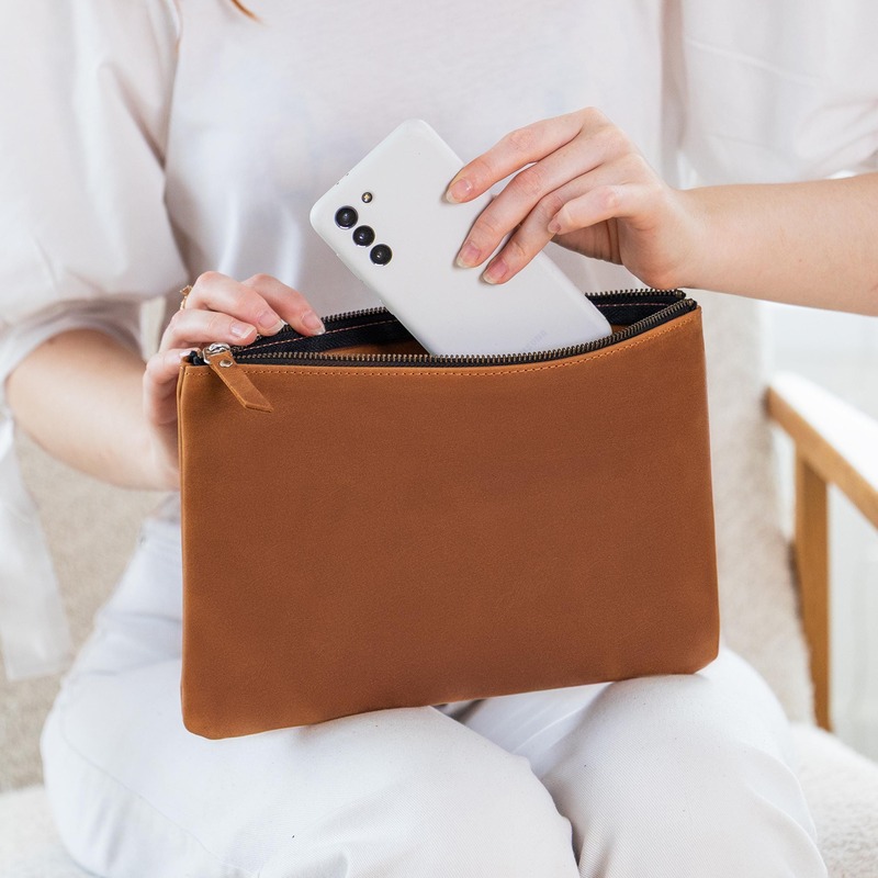 Custom PU Leather Large Capacity Cosmetic Pouch with Zipper product view 1