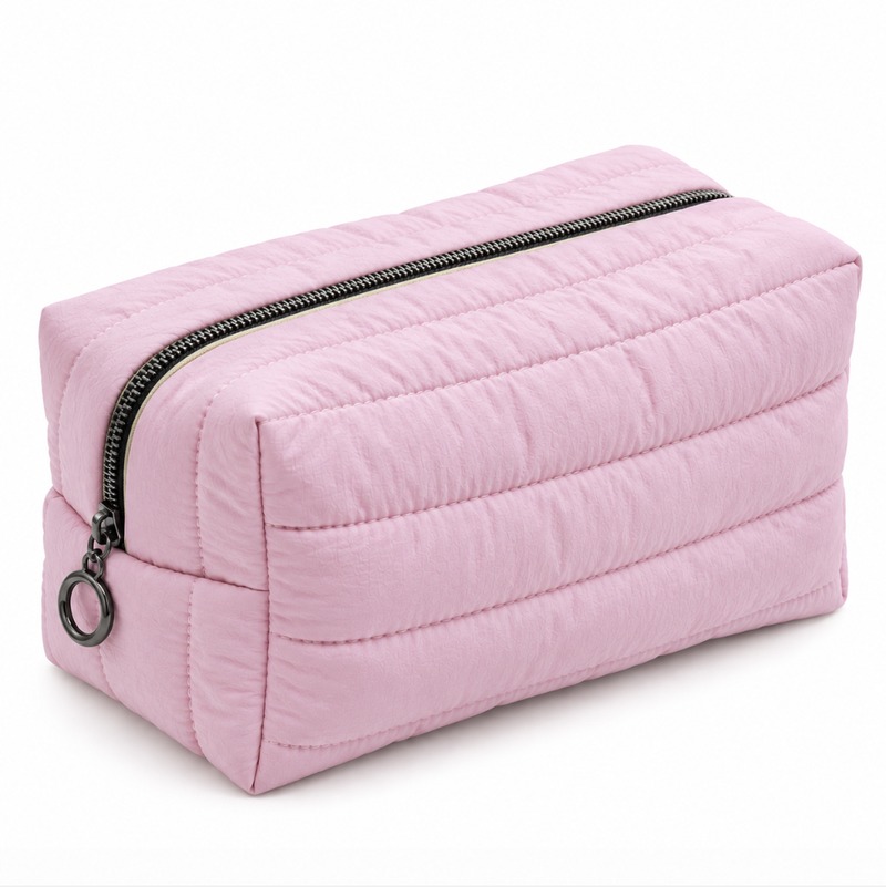 Custom Quilted Makeup Bag with Puffy product view 1