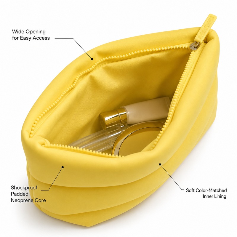 Custom Neoprene Quilted Toiletry Bag with Large Capacity product view 2