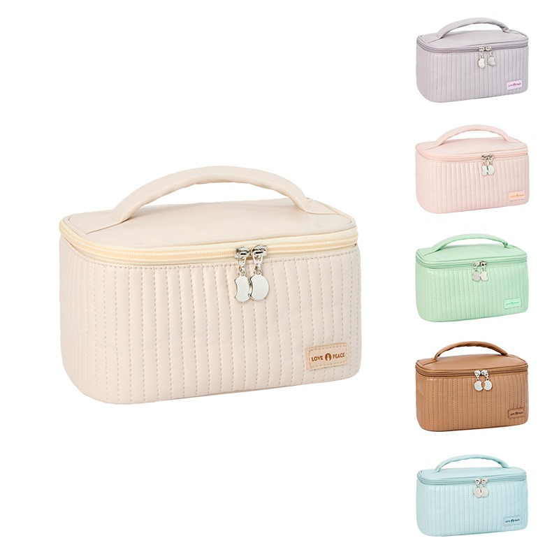 Custom PU Large Capacity Makeup Bag with Handle product view 1