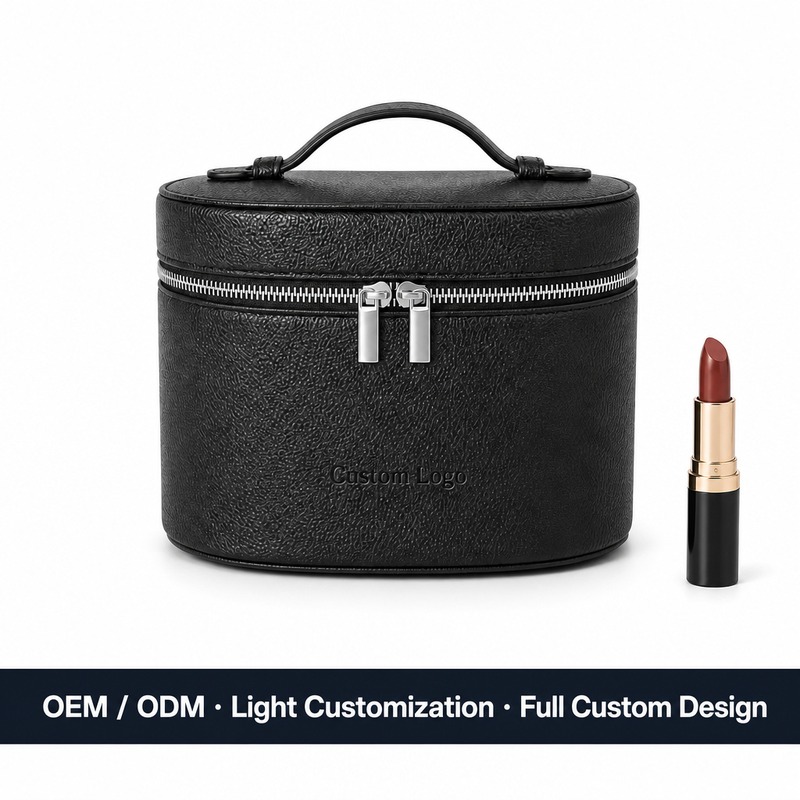 Custom PU Leather Waterproof Cosmetic Organizer Bag with Zipper product view 1