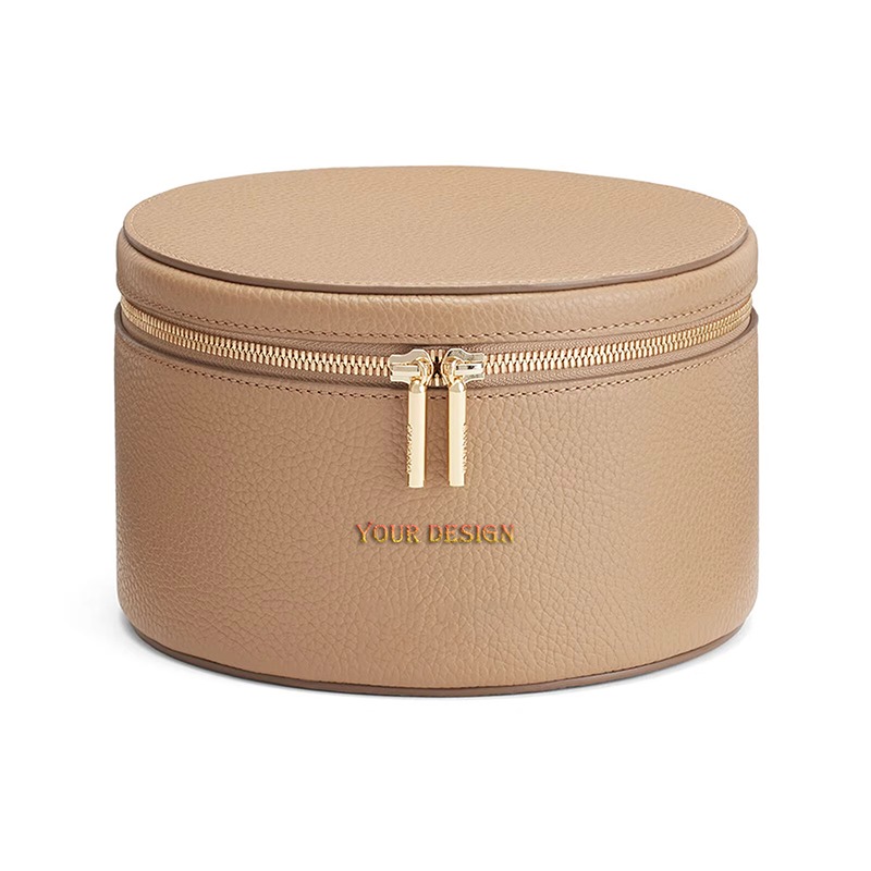 Custom PU Leather Waterproof Toiletry Bag with Zipper product view 1