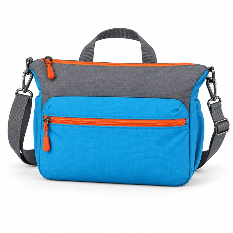 custom-travel-gym-bag-crossbody-strap-01-front Custom travel gym bag with crossbody strap front view