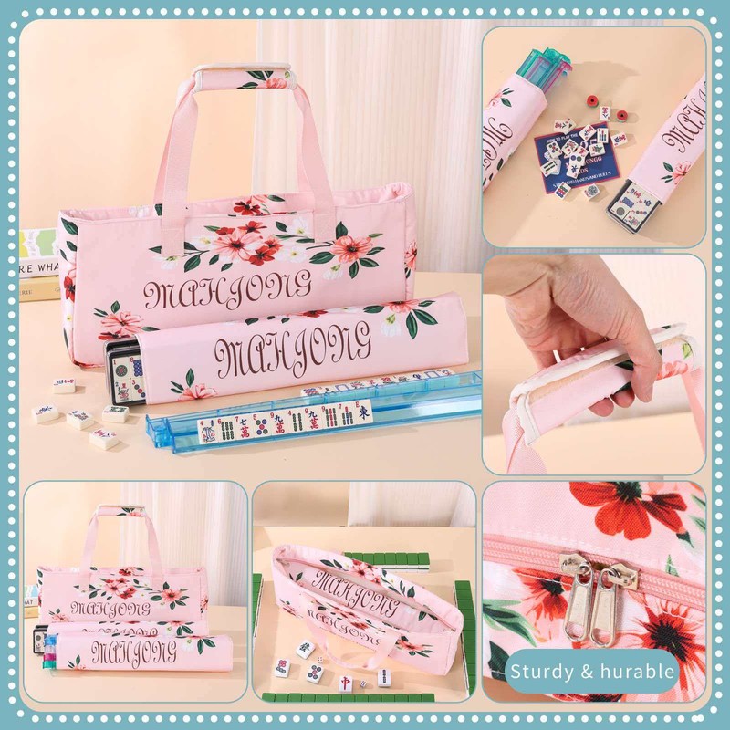 custom large-capacity mahjong storage bag set the silhouette and details shown in the supplied images — product view 02
