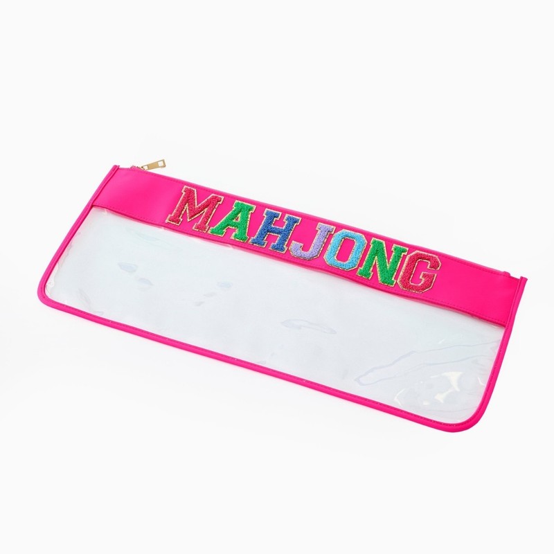 custom embroidered mahjong tile storage bag embroidered lettering/design — product view 01