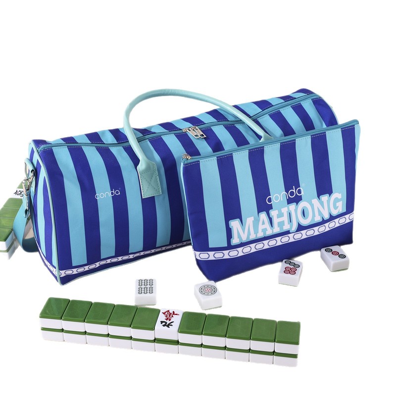 custom striped mahjong tile carry bag set striped design — product view 01