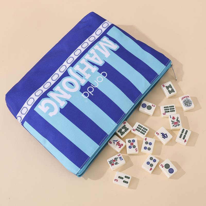custom striped mahjong tile carry bag set striped design — product view 02