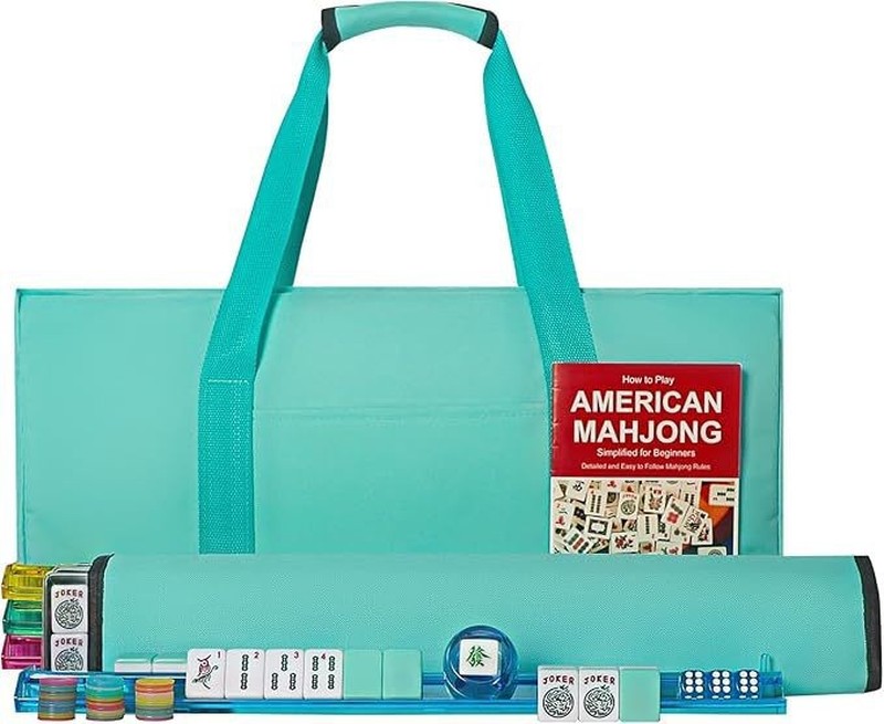 custom solid color mahjong storage bag set with shoulder strap solid-color design — product view 02