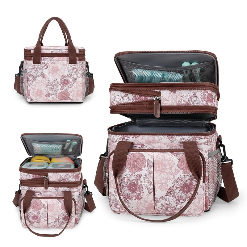 Custom Floral Oxford Foldable Cooler Bag - product view 1