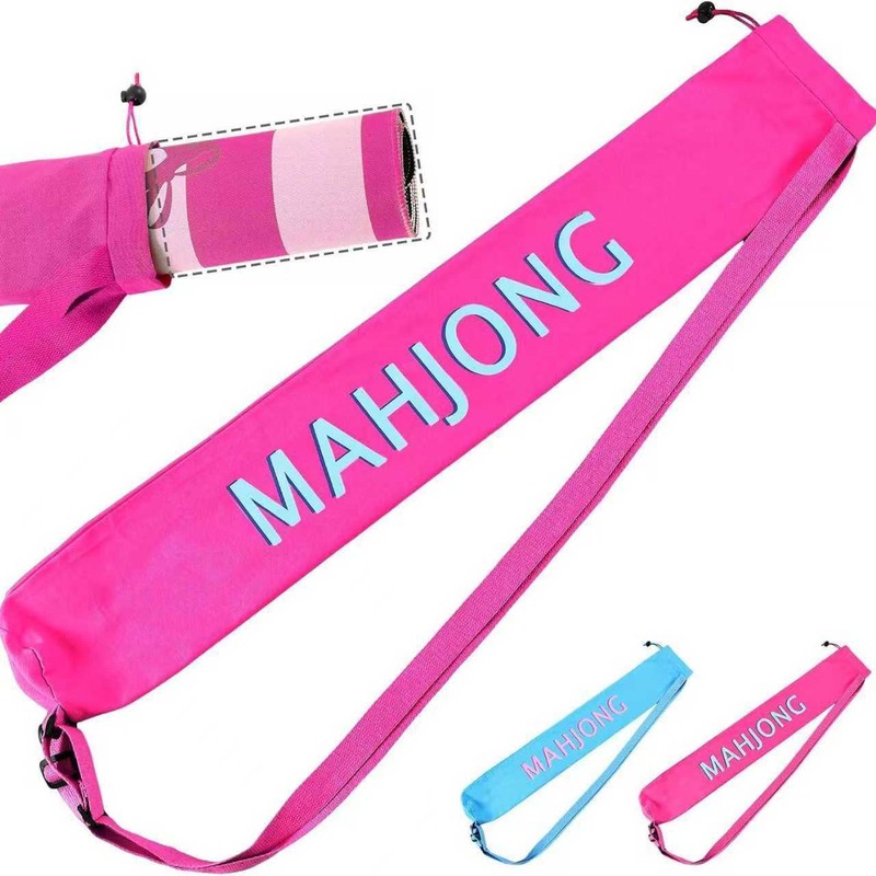 custom mahjong mat bag with drawstring closure canvas construction — product view 02