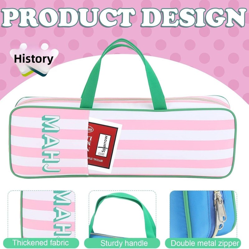 custom floral foldable mahjong tote bag floral print — product view 02