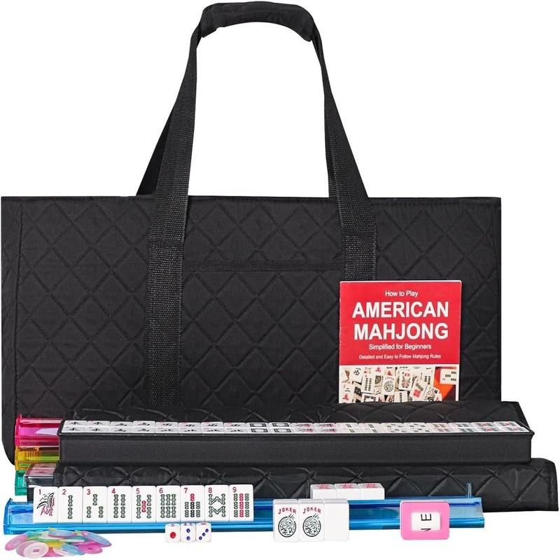 custom quilted mahjong carrying bag quilted construction — product view 02