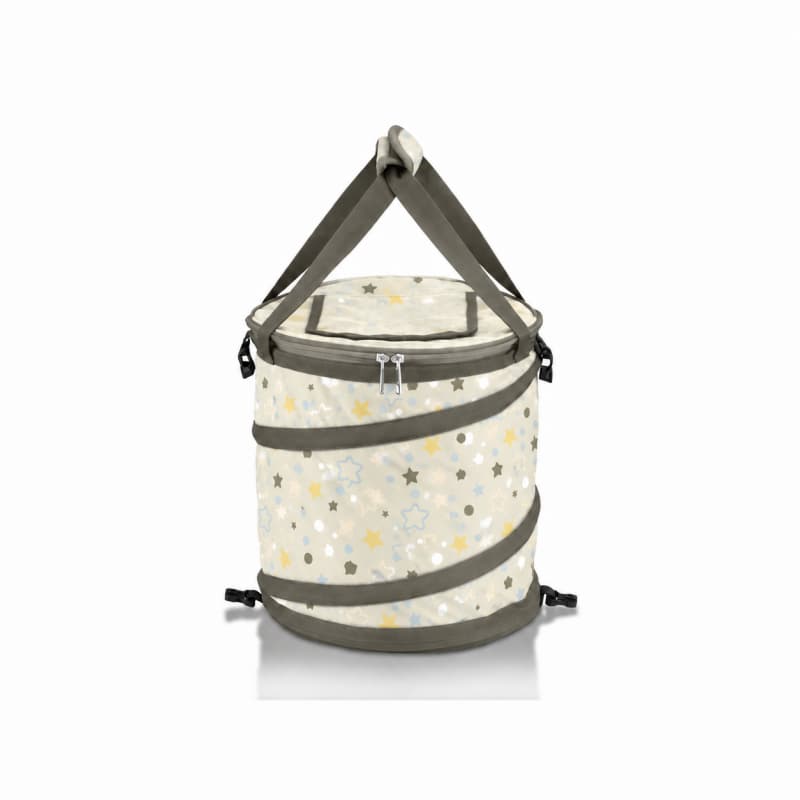 Custom Printed Star Pattern Foldable Round Cooler Bag - front view