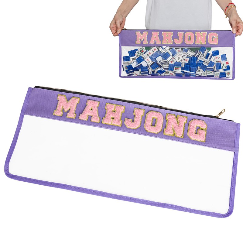 custom empty mahjong bag case for american mahjong set the silhouette and details shown in the supplied images — product view 01