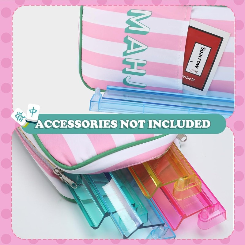 custom mahjong rack storage bag with handles zippered closure — product view 02