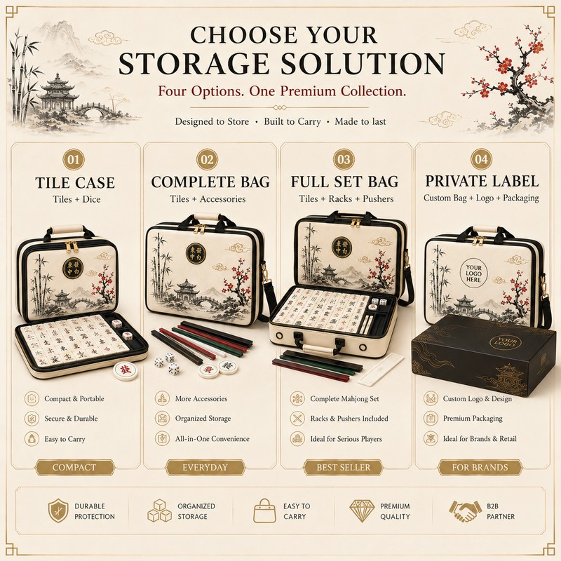 custom padded mahjong carrying case for tiles and racks the silhouette and details shown in the supplied images — product view 02
