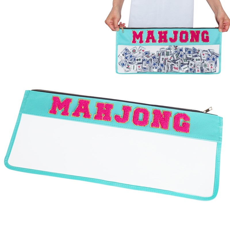 custom pvc mahjong tile storage case with zipper zippered closure — product view 01