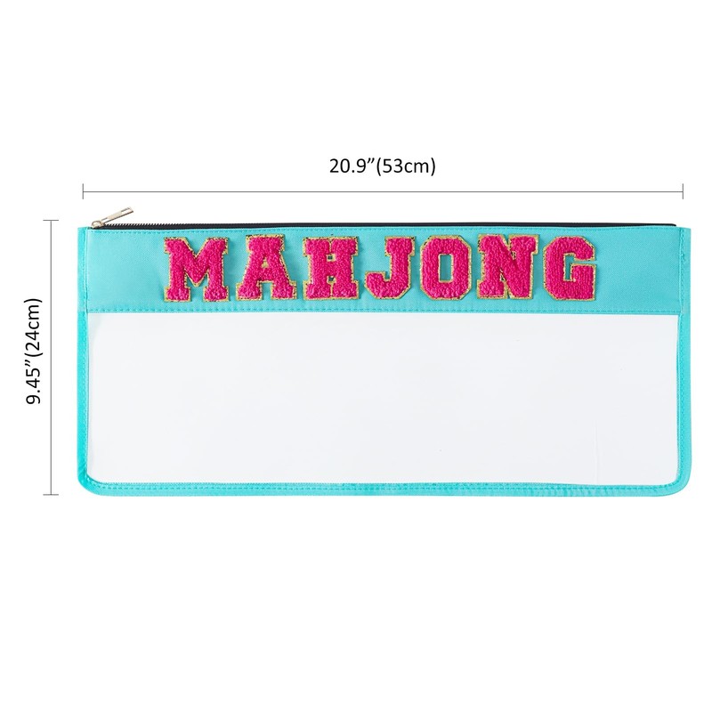 custom pvc mahjong tile storage case with zipper zippered closure — product view 02